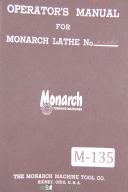 Monarch-Monarch Series 60, Engine Tool Makers Lathe Operation, Parts, Lubrication Manual-Series 60-01
